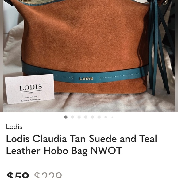 Lodis Handbags - Lodis Claudia Suede Hobo Bag in Tan and Teal
